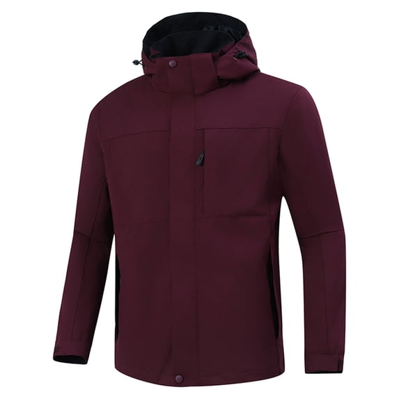 fheaev Rain Jacket for Men Waterproof Raincoat Softshell Windproof Interchange Jacket Outdoor Jacket Windbreaker Drawstring Hooded jackets for Men Hiking Cycling Travel