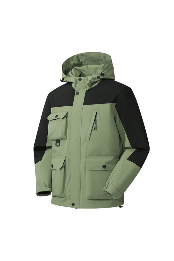 Rain Jacket for Men Waterproof Raincoat Softshell Windproof Interchange Jacket Outdoor Jacket Windbreaker Drawstring Hooded jackets for Men Hiking Cycling Travel