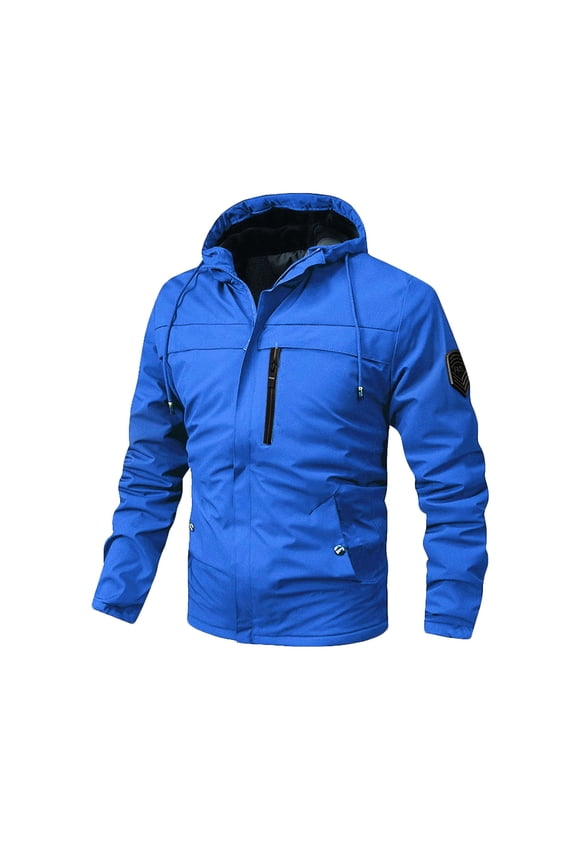 Rain Jacket for Men Waterproof Raincoat Softshell Windproof Interchange Jacket Outdoor Jacket Windbreaker Drawstring Hooded jackets for Men Hiking Cycling Travel