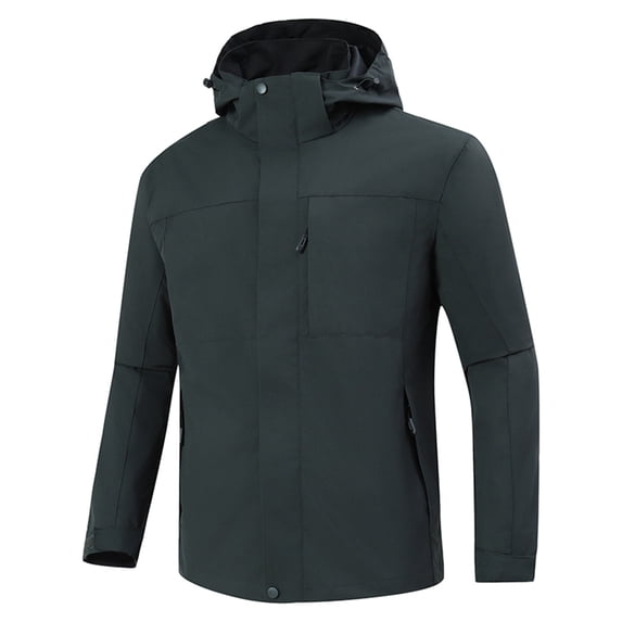 fheaev Rain Jacket for Men Waterproof Raincoat Softshell Windproof Interchange Jacket Outdoor Jacket Windbreaker Drawstring Hooded jackets for Men Hiking Cycling Travel