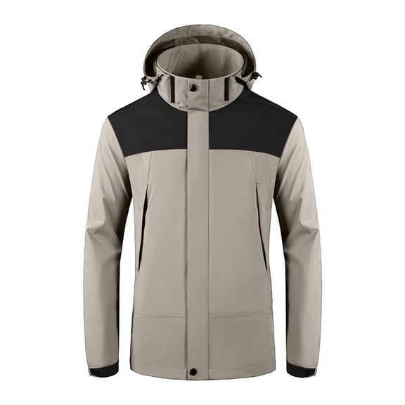 fheaev Rain Jacket for Men Waterproof Raincoat Softshell Windproof Interchange Jacket Outdoor Jacket Windbreaker Drawstring Hooded jackets for Men Hiking Cycling Travel
