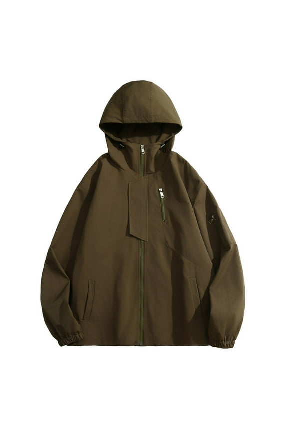 Rain Jacket for Men Waterproof Raincoat Softshell Windproof Interchange Jacket Outdoor Jacket Windbreaker Drawstring Hooded jackets for Men Hiking Cycling Travel