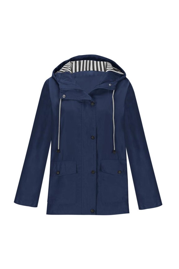 Rain Jacket for Women Outdoor Jacket Waterproof Windproof Acket Recreation Sports Interchange Jacket Windbreaker Long Sleeve Detachable Hooded Raincoats