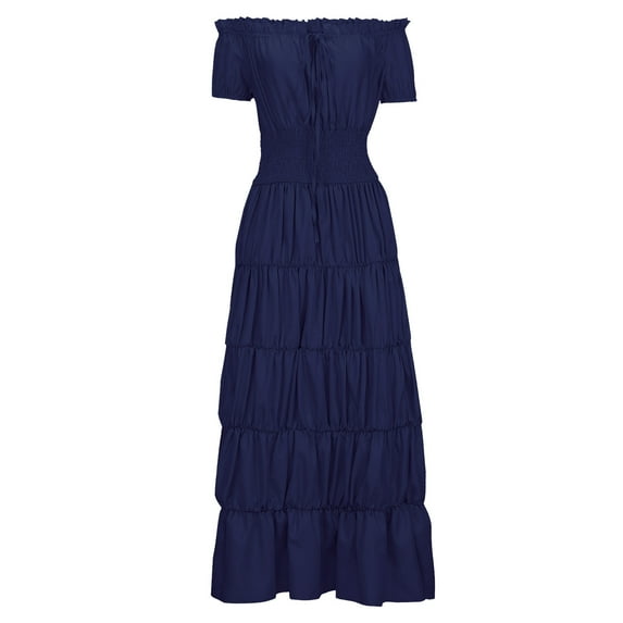 fheaev Renaissance Vintage Dress For Women Retro Court Dress Off-The-Shoulder Short Sleeve Halloween Costume Dress Ladies Party Prom Cocktail Dress Medieval Masquerade Gown