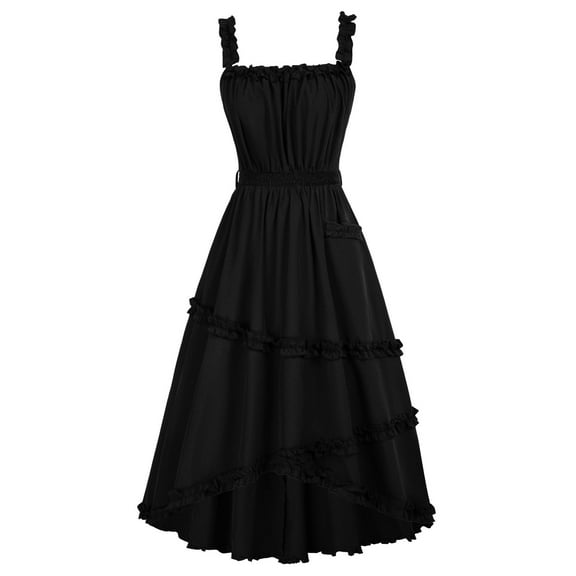 fheaev Renaissance Vintage Dress For Women Retro Court Dress Sleeveless Halloween Costume Dress Ladies Party Prom Cocktail Dress Medieval Masquerade Gown