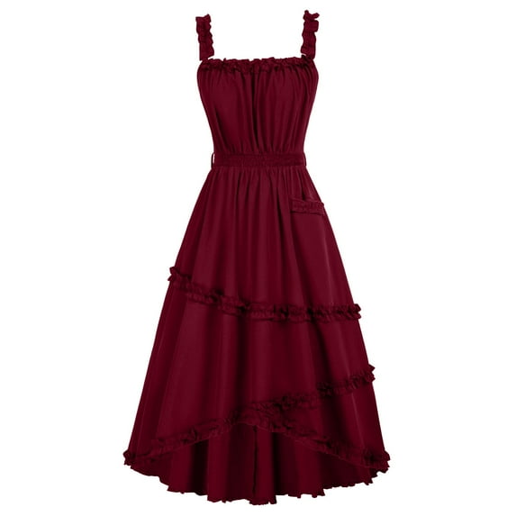 fheaev Renaissance Vintage Dress For Women Retro Court Dress Sleeveless Halloween Costume Dress Ladies Party Prom Cocktail Dress Medieval Masquerade Gown