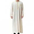 thumbnail image 1 of fheaev Robe For Men Arab Long Sleeve Kaftan Islamic Arabic Abaya Thobe Ramadan Middle East Islamic Cloth Shirt Gown, 1 of 8