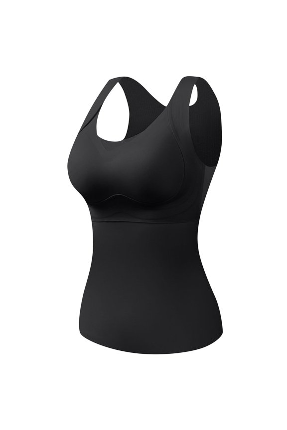 Shapewear Tank Tops for Women With Built In Bra Ummy Shaper Cami Compression Camisole V Neck Slimming Cold Weather Fit Warm Base Layer Outfits