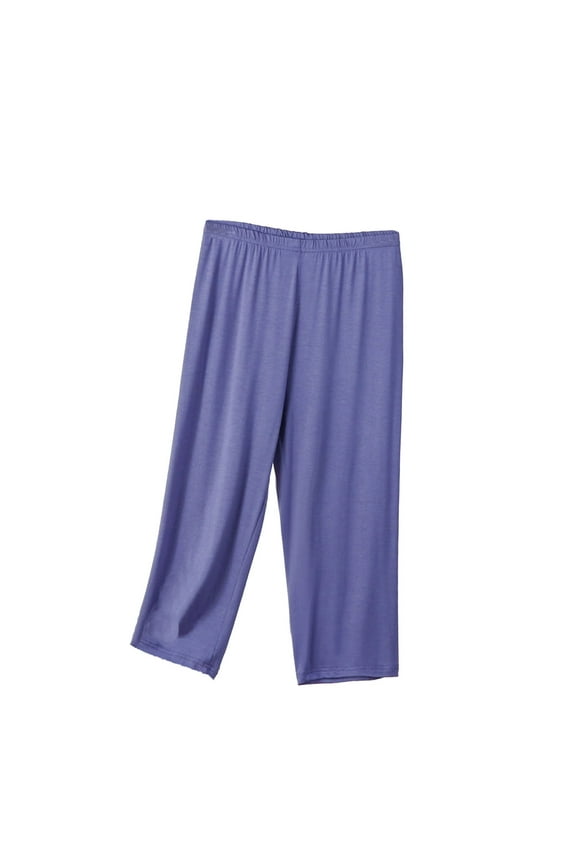 Summer Capris Shorts For Women Plus Size Soft Women'S Pajama Cropped Pants Elastic Waist Leisure Thin Shorts Home Pants Pj Shorts Sports Short Outerwear Sweatpants