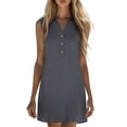 thumbnail image 1 of fheaev Summer Dresses for Women Button-Down Collar Sleeveless A Line Beach Vacation Sun Dress S-2XL, 1 of 9