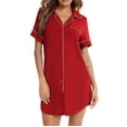 thumbnail image 1 of fheaev Sleep Shirts For Women Short Sleeves Nightgown Super Soft Sleepwear Comfy Cotton Nightshirts With Button Pocke Pajama Dress Causal Loose Fit Home Wear, 1 of 6