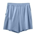 thumbnail image 1 of fheaev Summer Shorts For Women Plus Size Soft Women'S Pajama Bottoms Short Color Elastic Waist Leisure Thin Shorts Home Pants Pj Shorts Lounge Sports Short Outerwear Sweatpants With Pocket, 1 of 7