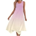 thumbnail image 1 of fheaev Summer Tank Dress for Women Casual Loose Sundress Long Dress Sleeveless Round Neck Below The Knee Dresses A Line Flowy Cover Up Beach Vacation Midi Dress, 1 of 8