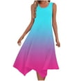 thumbnail image 1 of fheaev Summer Tank Dress for Women Casual Loose Sundress Long Dress Sleeveless Round Neck Below The Knee Dresses A Line Flowy Cover Up Beach Vacation Midi Dress, 1 of 8