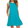 thumbnail image 1 of fheaev Summer Tank Dresses For Women With Pockets Sleeveless Casual Swing T-Shirt Dresses Beach Cover Up Loose Mini Dress Sun Dress Beach Dress Babydoll Dress, 1 of 4