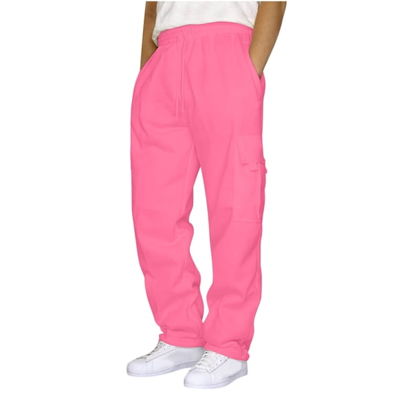 fheaev Sweatpants for Men Fleece Workout Sweatpants with Pockets Drawstring Waistband Athletic Running Trousers Heavyweight Straight Leg Joggers Loose Fit Casual Open Bottom Workout Pants