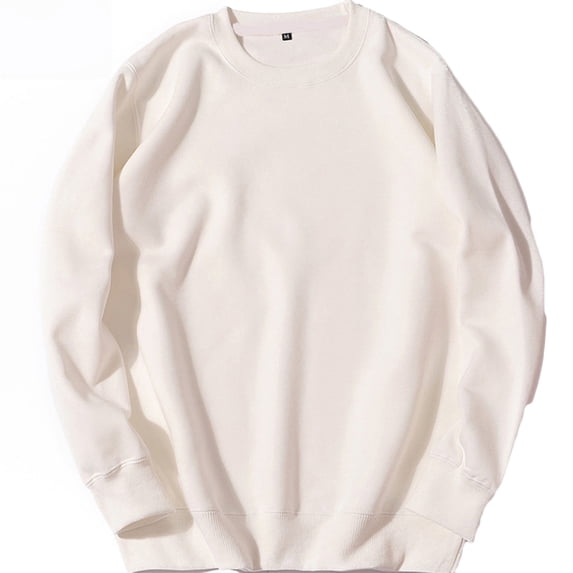 fheaev Sweatshirt For Men Casual Soft And Comfortable T-Shirt Hoodless Pullover Casaul Soild Color Round Neck Long Sleeve Shirts Top Blouse Sweatshirt With Pocket