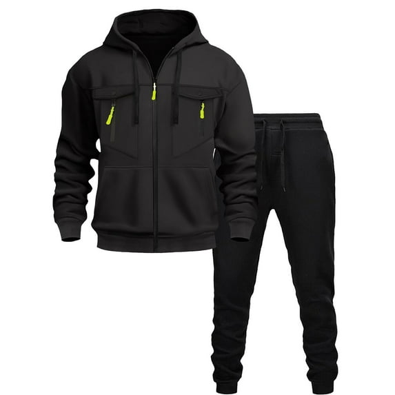 fheaev Sweatsuits for Men Fleece Lined Full Zip Hooded Sweatshirt Hoodie And Sweatpants Set Athletic Workout Track Suits 2 Piece Set Sweat Suit Outfits Tracksuits