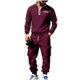thumbnail image 1 of fheaev Sweatsuits for Men Fleece Lined Half Zipper Sweatshirt And Sweatpants Set Athletic Workout Track Suits 2 Piece Set Sweat Suit Outfits Tracksuits, 1 of 9
