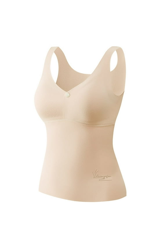 Tank Tops for Women Underwear Sleeveless Thermal Shirts Base Compression Tops seamless Body Shaper Camisole Tops with Built in Bra Cami Vest