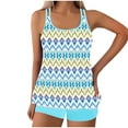 thumbnail image 1 of fheaev Tankini Swimsuits Set for Women Plus Size Modest Print Flowy Swim Tops with Chest Pad without Underwire And Shorts Summer Beach Swimwear, 1 of 6
