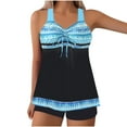 thumbnail image 1 of fheaev Tankini Swimsuits Set for Women Plus Size Modest Print Flowy Swim Tops with Chest Pad without Underwire And Shorts Summer Beach Swimwear, 1 of 6