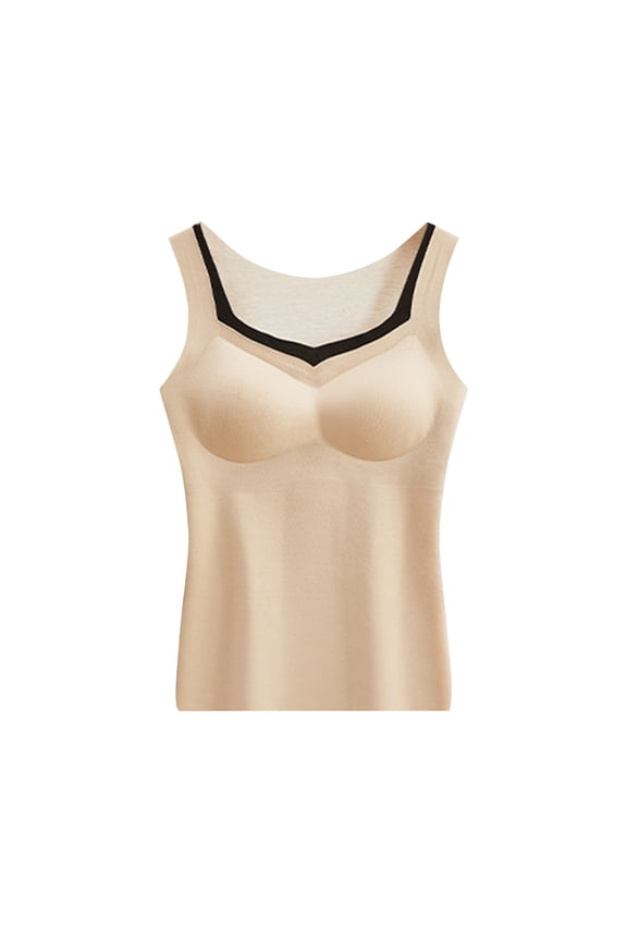 Thermal Tank Tops for women V Neck Warm Seamless Cold-Proof Underwear Sleeveless Undershirts Thermal Tops Cold Weather Fit Warm Base Layer Outfits