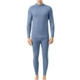 thumbnail image 1 of fheaev Thermal Underwear Set for Men Casual Solid Color Base Layer Cold Weather Bottom Top Long Sleeved Round Neck Shirt Set, 1 of 9