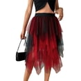 thumbnail image 1 of fheaev Tulle Skirts for Women Mid-Length High-Waisted Layered Asymmetrical A-Line Party Club Midi Skirt, 1 of 5