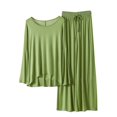 thumbnail image 1 of fheaev Two Piece Pajama Set For Women Pajamas Sets 2 Piece Summer Spring Outfits Thin Sleeves Large Size Casual Home Long Sleeved Wide Leg Pants Set Vacation Clothes, 1 of 3