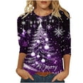 thumbnail image 1 of fheaev Ugly Christmas Shirt for Women Drop Shoulder 3/4 Sleeve Round Neck Christmas Tree Graphics Print Loose Lightweight Shirt Vacation Xmas Holiday Party Pullover Tunic Top Blouse, 1 of 5