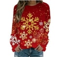 thumbnail image 1 of fheaev Ugly Christmas Sweatshirt for Women Funny Xmas Print Graphic Shirts Lightweight Christmas Long Sleeve Crewneck Pullover Casual Hoodless Sweatshirt Loose Blouse Tops, 1 of 4