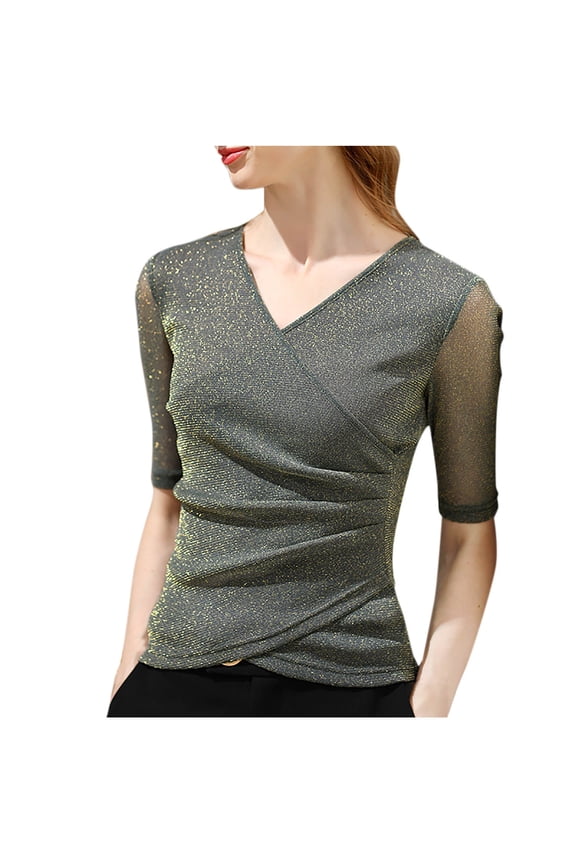 Undershirts Shirt for Women Solid Color Long Sleeve Shirt V-Neck Tunics Tops Pullover Blouses Basic Tee Underwear Tops Bottomed Shirt Layer Tops