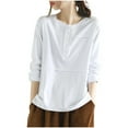 thumbnail image 1 of fheaev Undershirts for Women Long Sleeve Shirts Crew Neck Tunics Tops Solid Color Pullover Blouses Base Underwear Bottomed Shirt Fall Fashion Winter Clothing Outfits, 1 of 5