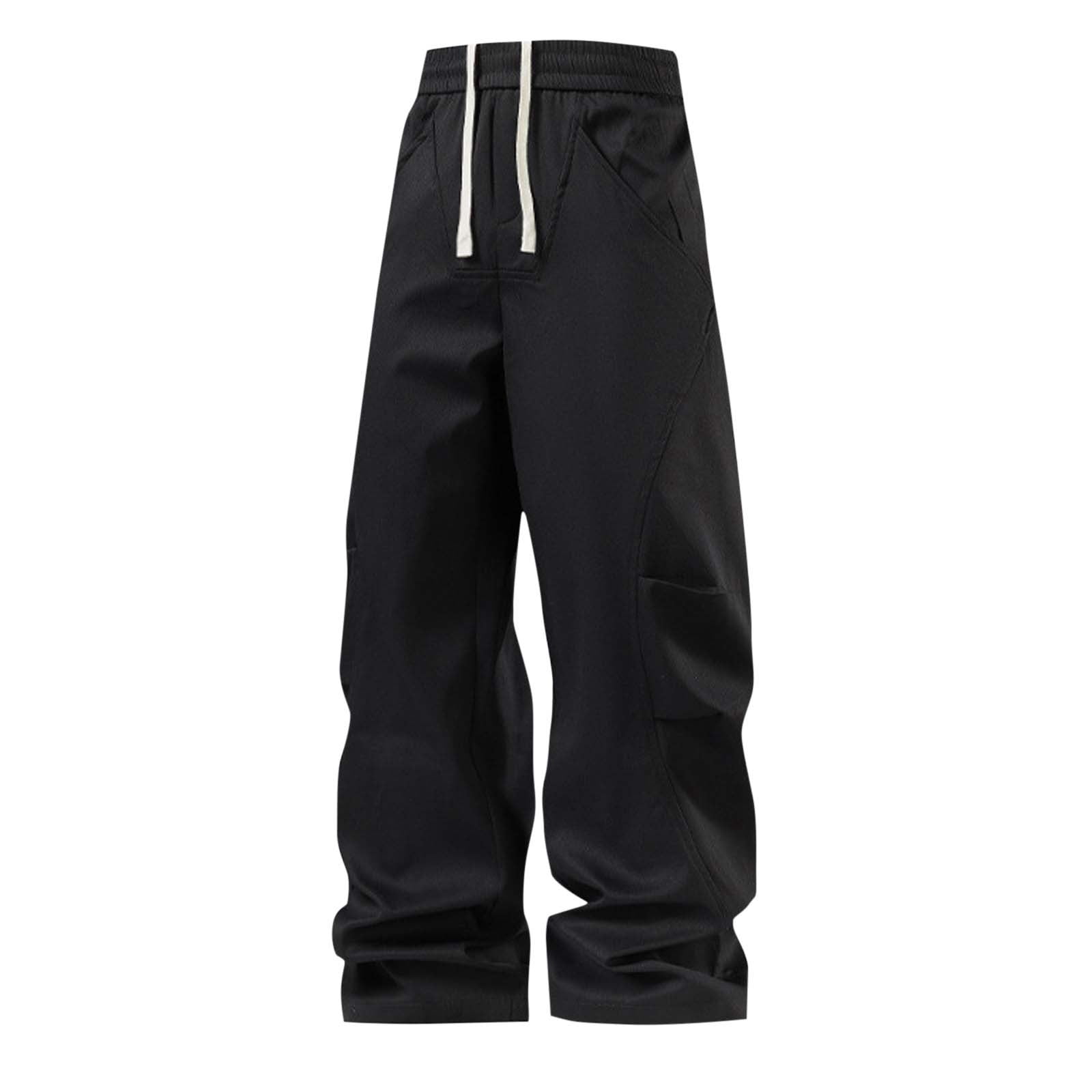 fheaev Wide Leg Sweatpants for Men Baggy Track Pants Goth Parachute ...
