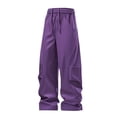 thumbnail image 1 of fheaev Wide Leg Sweatpants for Men Baggy Track Pants Goth Parachute Pants Casual Outdoor Fashion Straight Type Windbreaker Pants, 1 of 6