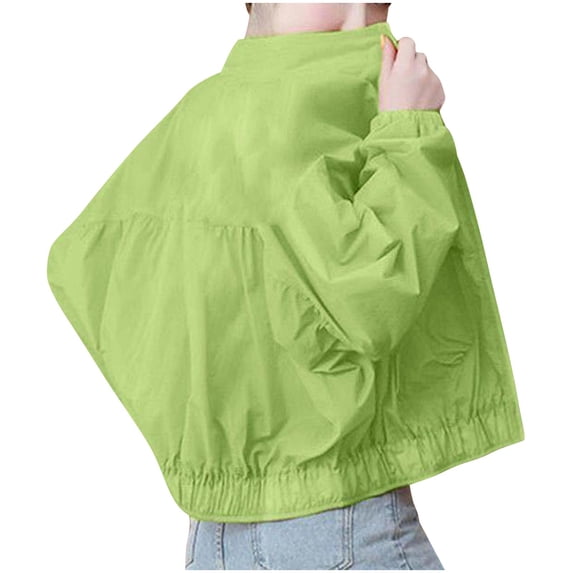fheaev Women'S Sun Protection Jacket Upf 50+ Full Zipper Long Sleeve Uv Workout Top Outdoor Athletic with Pocket Green XL