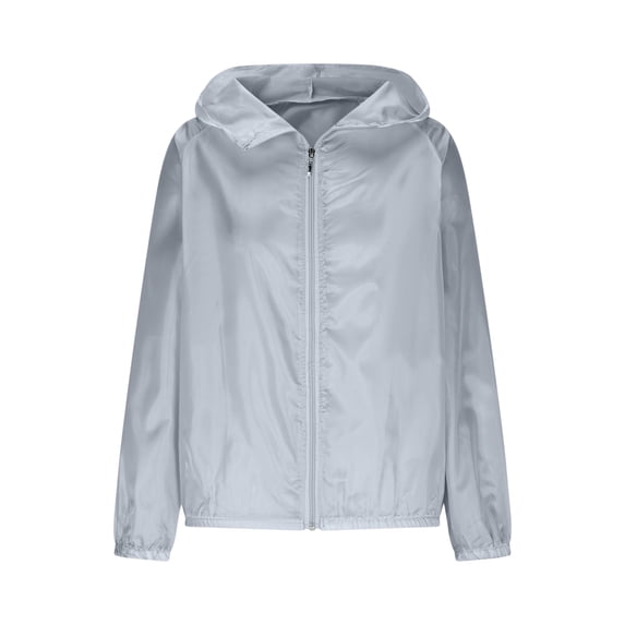 fheaev Women'S Upf 50+ Sun Protection Zipper Jacket Lightweight Long Sleeve Sun Shirt for Hiking Outdoor Gray 3XL