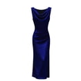 thumbnail image 1 of fheaev Women's Bodycon Long Dress Deep V Neck Sleeveless Ruched Glitter for Party Evening Blue 2XL, 1 of 5