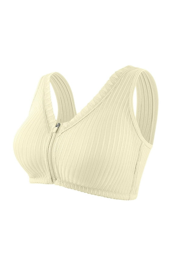 Zip Front Closure Bras For Women Shaping Cup Shoulder Strap Bras Fitness Running Shockproof Yoga Compression Support Bra Wirefree Extra-Elastic Bra Everyday Bra