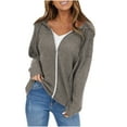thumbnail image 1 of fheaev Zip Up Hoodie For Women Long Sleeve Hooded Sweatshirts Jacket Sweater Coat For Women Casual Comfy Fall Clothes 2024 Winter Fashion Outfits, 1 of 5
