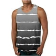 thumbnail image 1 of fheaev summer tank tops for men Men Casual Fashion Gradation Stripe Printing Pullover Round Neck Sports Tank Tops, 1 of 4