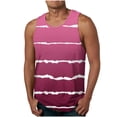 thumbnail image 1 of fheaev summer tank tops for men Men Casual Fashion Gradation Stripe Printing Pullover Round Neck Sports Tank Tops, 1 of 4