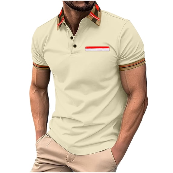 fheaev summer tank tops for men Men's Short Sleeve Turndown Collar Blouse Shirt