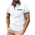 thumbnail image 1 of fheaev summer tank tops for men Men's Short Sleeved Turndown Colar Tops Blouse, 1 of 2