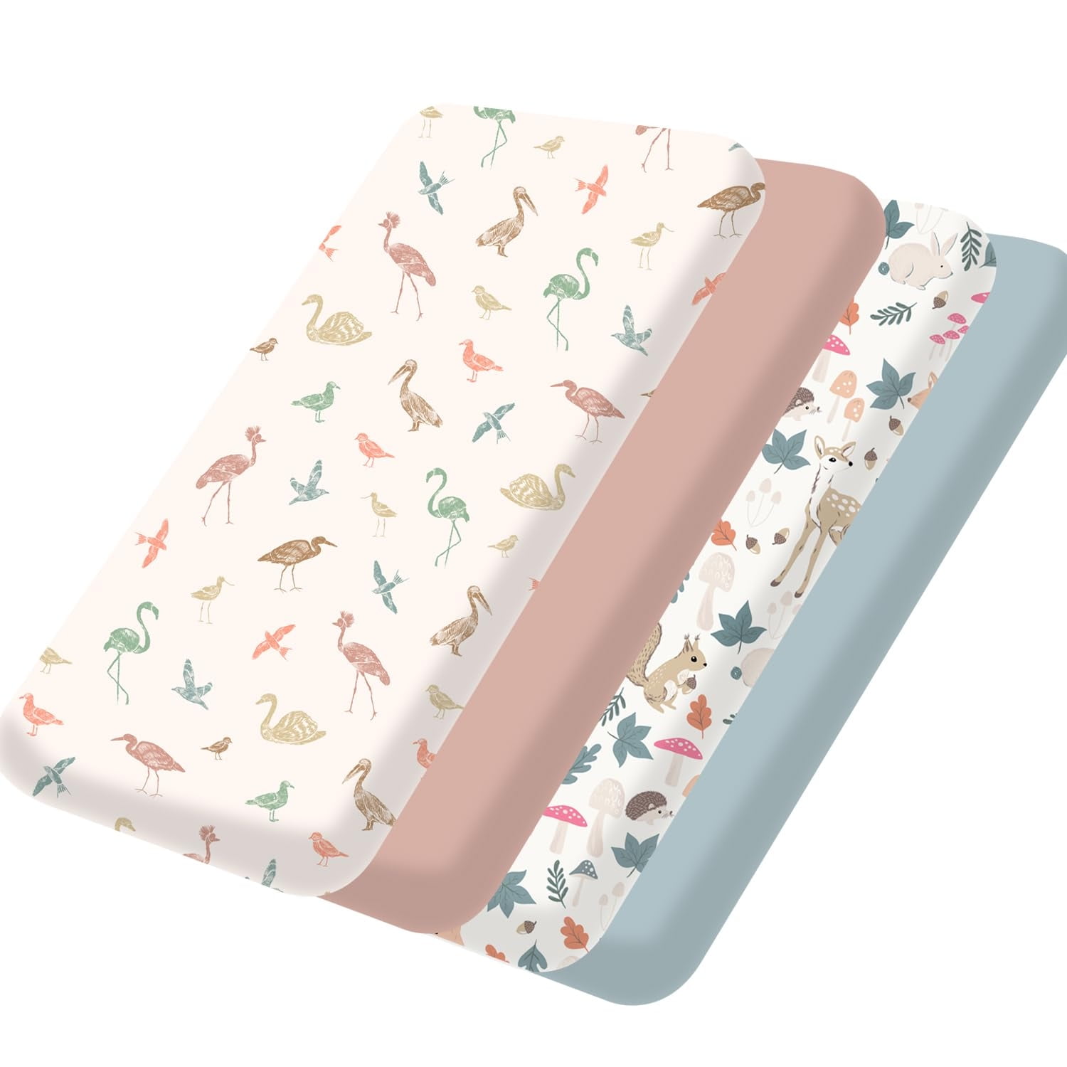 fhxbjoi Mini Crib Sheets Pack and Play Sheets for Baby Girl Boy 4 Pack ...
