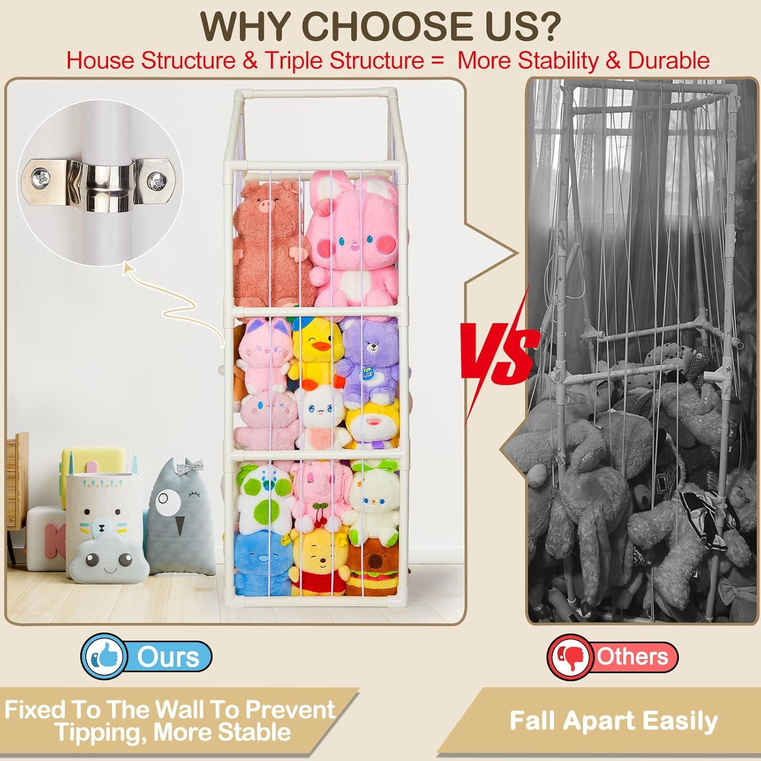 fhxbjoi Unicorn Stuffed Animals Storage Zoo Plushies Toy Storage ...