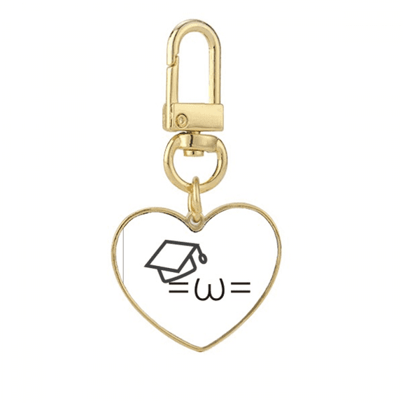 fi love study expression gold heart keychain metal keyring holder