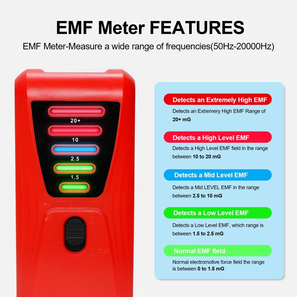 Osmond K2 Medidor De Campos Electromagnéticos (EMF) - Portátil, 5 LEDs, Para Uso Personal Y Paranormal