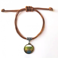 thumbnail image 1 of field bracelet leather hide wristband brown jewelry, 1 of 4
